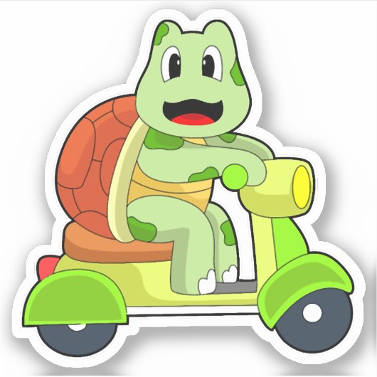 Schildpad Scooter Sticker (Voorkant)