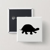 Schildpad Silhouet Vierkante Button 5,1 Cm (Voorkant /achterkant)