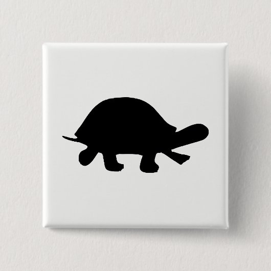 Schildpad Silhouet Vierkante Button 5,1 Cm (Voorkant)