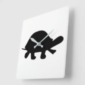 Schildpad Silhouet Vierkante Klok (Hoek)