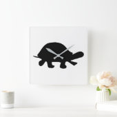Schildpad Silhouet Vierkante Klok (Huis)