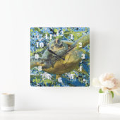 Schildpad Spat Kunst Vierkante Klok (Huis)