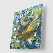Schildpad Spat Kunst Vierkante Klok (Hoek)