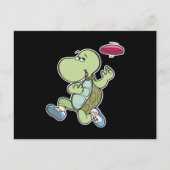 schildpad speelt frisbee briefkaart (Voorkant)