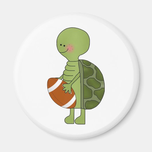 Schildpad spelen football magneet (Voorkant)