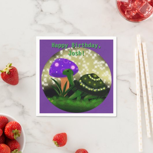 Schildpad, sprankelende papieren servetten (Insitu)