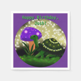 Schildpad, sprankelende papieren servetten