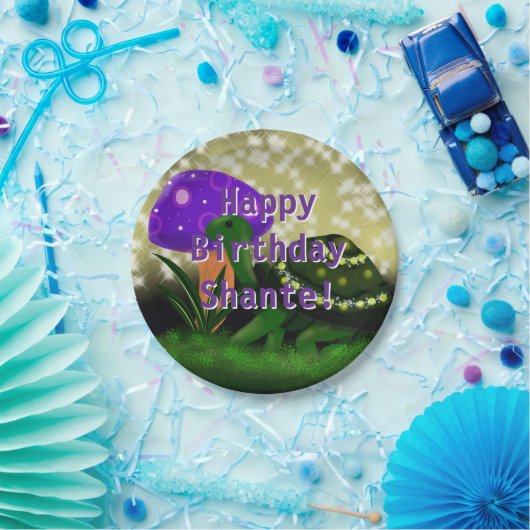 Schildpad, sprankelende verjaardagspapier Borden Papieren Bordje (Feest)