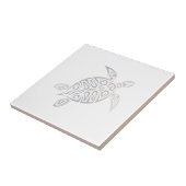 Schildpad Stam Beige Wit Minimaal Design Tegeltje (Zijkant)