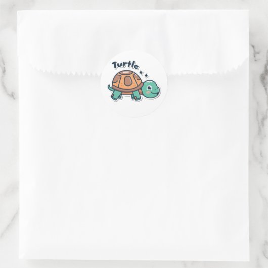 Schildpad sticker ontwerp. (Tas)