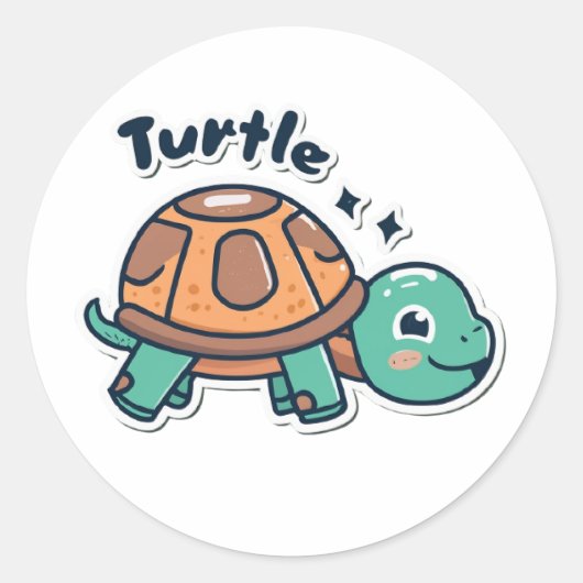 Schildpad sticker ontwerp. (Voorkant)