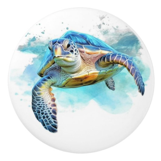 Schildpad strand nautische lade knoppen (Voorkant)