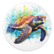 Schildpad strand nautische lade knoppen