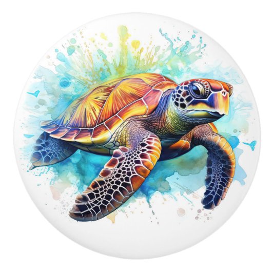 Schildpad strand nautische lade knoppen (Voorkant)