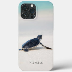 Schildpad Strand Oceaan Natuur Persoonlijke Naam Case-Mate iPhone Case