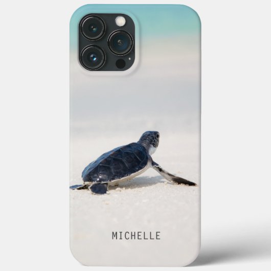 Schildpad Strand Oceaan Natuur Persoonlijke Naam Case-Mate iPhone Case (Achterkant)