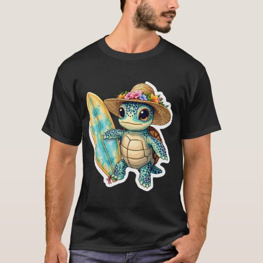 schildpad surfer t-shirt (Voorkant)
