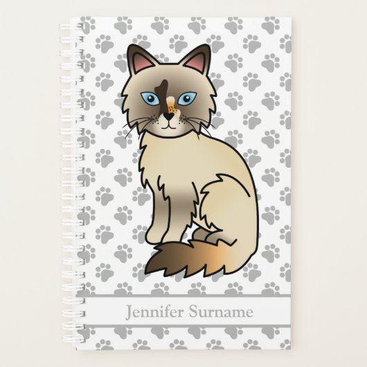 Schildpad Tabby Birmaanse / Ragdoll Kat En Pootafd Planner (Voorkant)