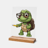 Schildpad terug naar school acryl bord (Hoek)