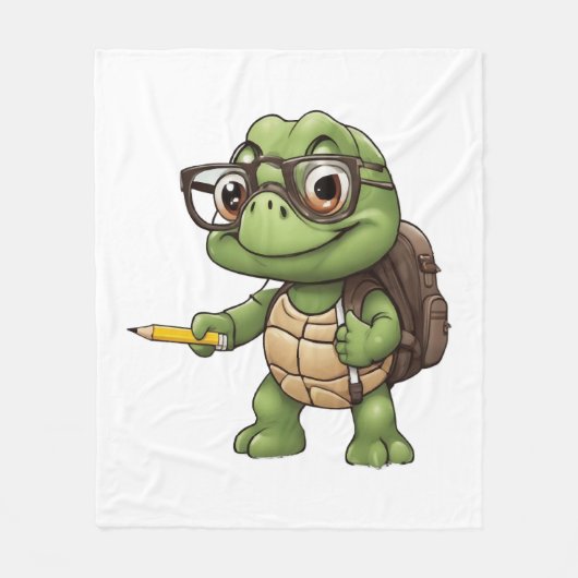 Schildpad terug naar school fleece deken (Voorkant)