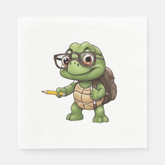 Schildpad terug naar school servet (Voorkant)