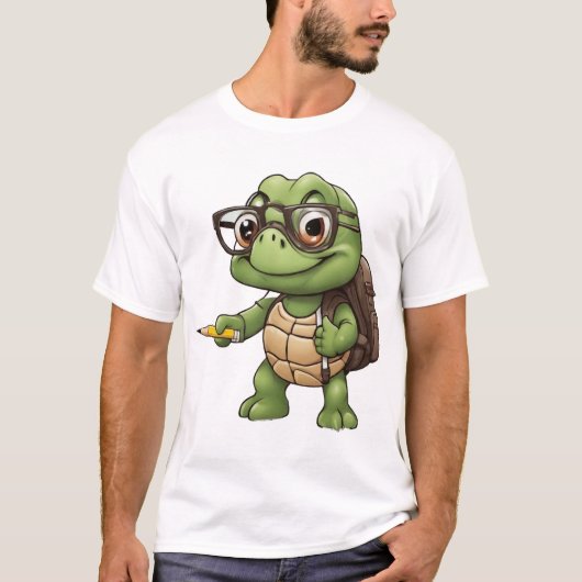 Schildpad terug naar school t-shirt (Voorkant)