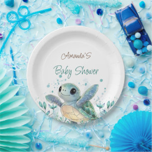 Schildpad Thema Baby Shower  Papieren Bordje