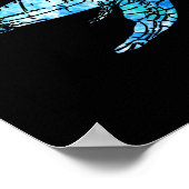 Schildpad Tie Dye Waterverf Zee Ocean Save Planet Poster (Hoek)