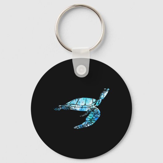 Schildpad Tie Dye Waterverf Zee Ocean Save Planet  Sleutelhanger (Voorkant)