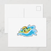 Schildpad tijdens zwemmen in water briefkaart (Voorkant / Achterkant)