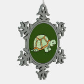 Schildpad Tin Sneeuwvlok Ornament (Links)
