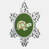 Schildpad Tin Sneeuwvlok Ornament (Rechts)