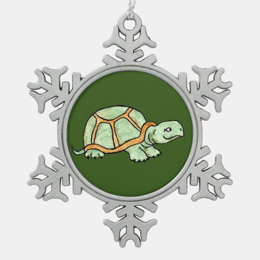 Schildpad Tin Sneeuwvlok Ornament (Voorkant)