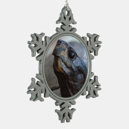 schildpad tin sneeuwvlok ornament (Links)