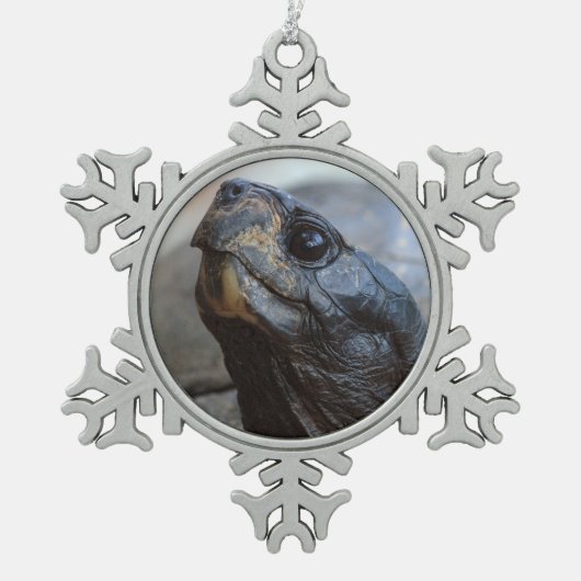 schildpad tin sneeuwvlok ornament (Voorkant)