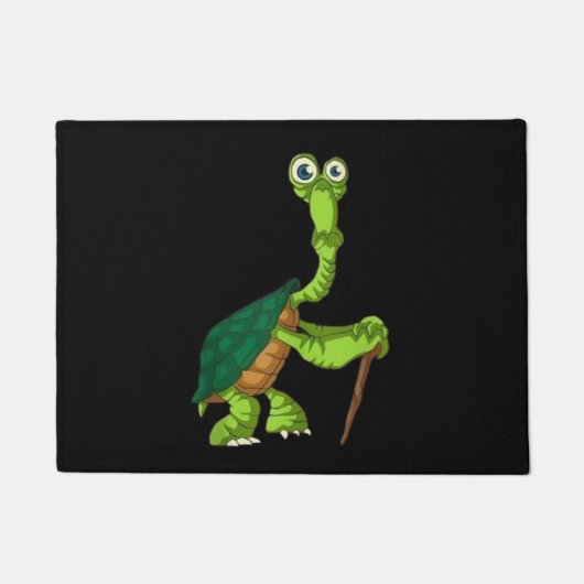 Schildpad Tortoise Gepensioneerd Grappig staand sc Deurmat (Voorkant)