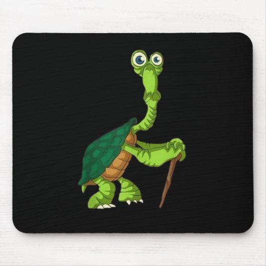 Schildpad Tortoise Gepensioneerd Grappig staand sc Muismat (Voorkant)