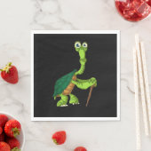 Schildpad Tortoise Gepensioneerd Grappig staand sc Servet (Insitu)