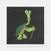 Schildpad Tortoise Gepensioneerd Grappig staand sc Servet (Voorkant)