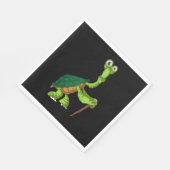 Schildpad Tortoise Gepensioneerd Grappig staand sc Servet (Hoek)