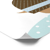 Schildpad uil baby jongen kinder kunst poster (Hoek)