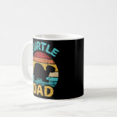 Schildpad vader retro Vaderdag cadeau Koffiemok (Voorkant links)