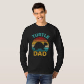 Schildpad vader retro Vaderdag cadeau T-shirt (Voorkant volledig)
