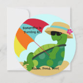 Schildpad-Verfijnd Feest Ronde Verjaardag Uitnodig Kaart (Achterkant)