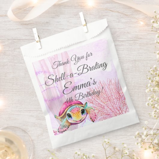 Schildpad Verjaardag, onder het Zee Bedankzakje (Geknipt)