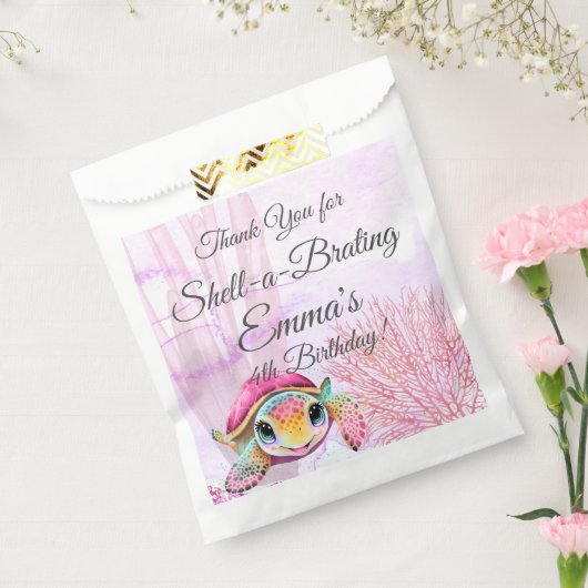 Schildpad Verjaardag, onder het Zee Bedankzakje (Gezegeld)