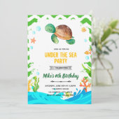 Schildpad verjaardagsuitnodiging kaart (Staand voorkant)