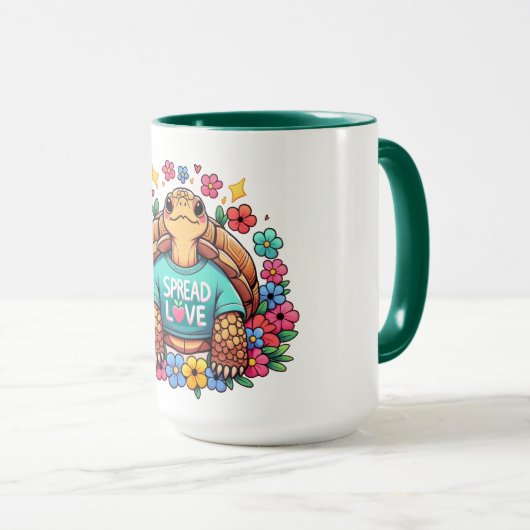 Schildpad verspreidt liefde | Mok (Voorkant rechts)