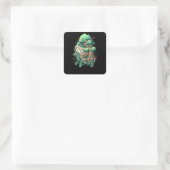 schildpad vierkante sticker (Tas)