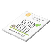 Schildpad vind de sla, verjaardagsdoolhof notitieb notitieblok (Linkerzijde)